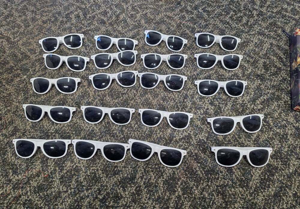 White Wayfarer Style Bulk Sunglasses Lot Of 19